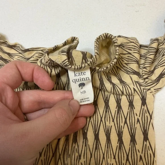 Kate Quinn Modal Footed Sleeper Newborn Brown Print - Picture 2 of 4